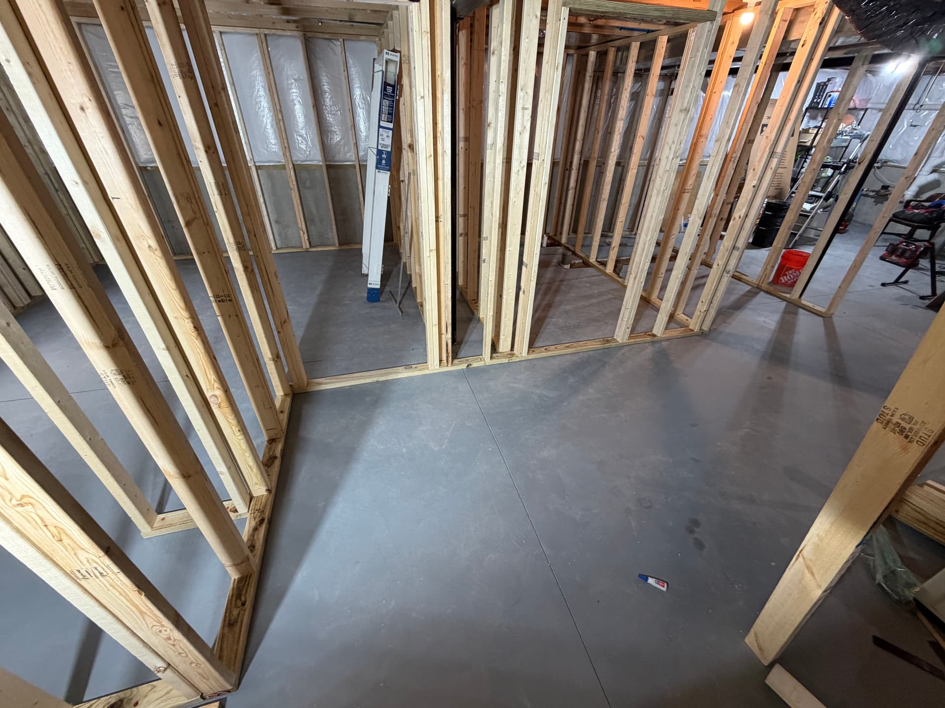 Gallery photos for Basement Bedroom and Bathroom Framed for Less: Image #5