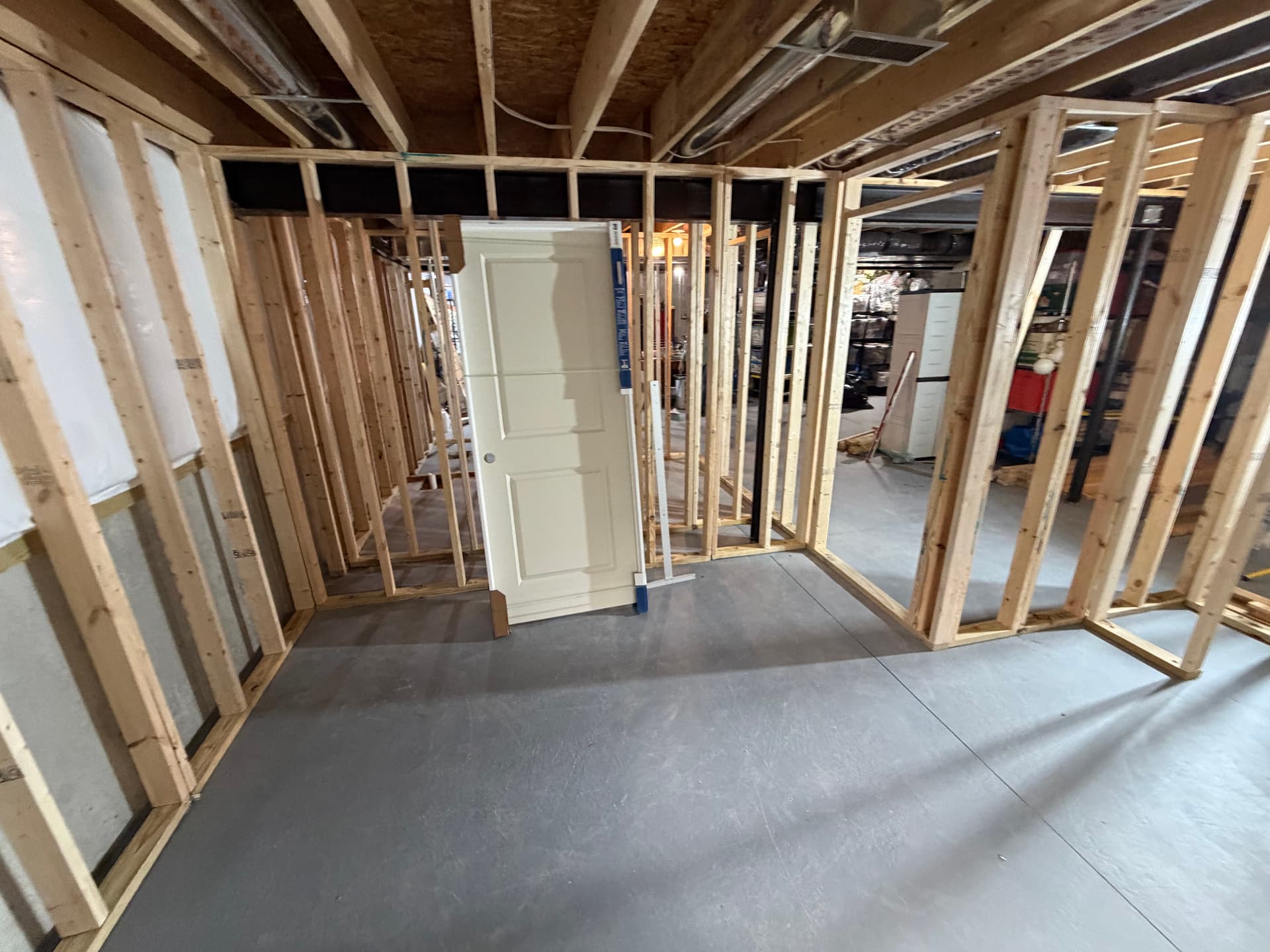 Gallery photos for Basement Bedroom and Bathroom Framed for Less: Image #2