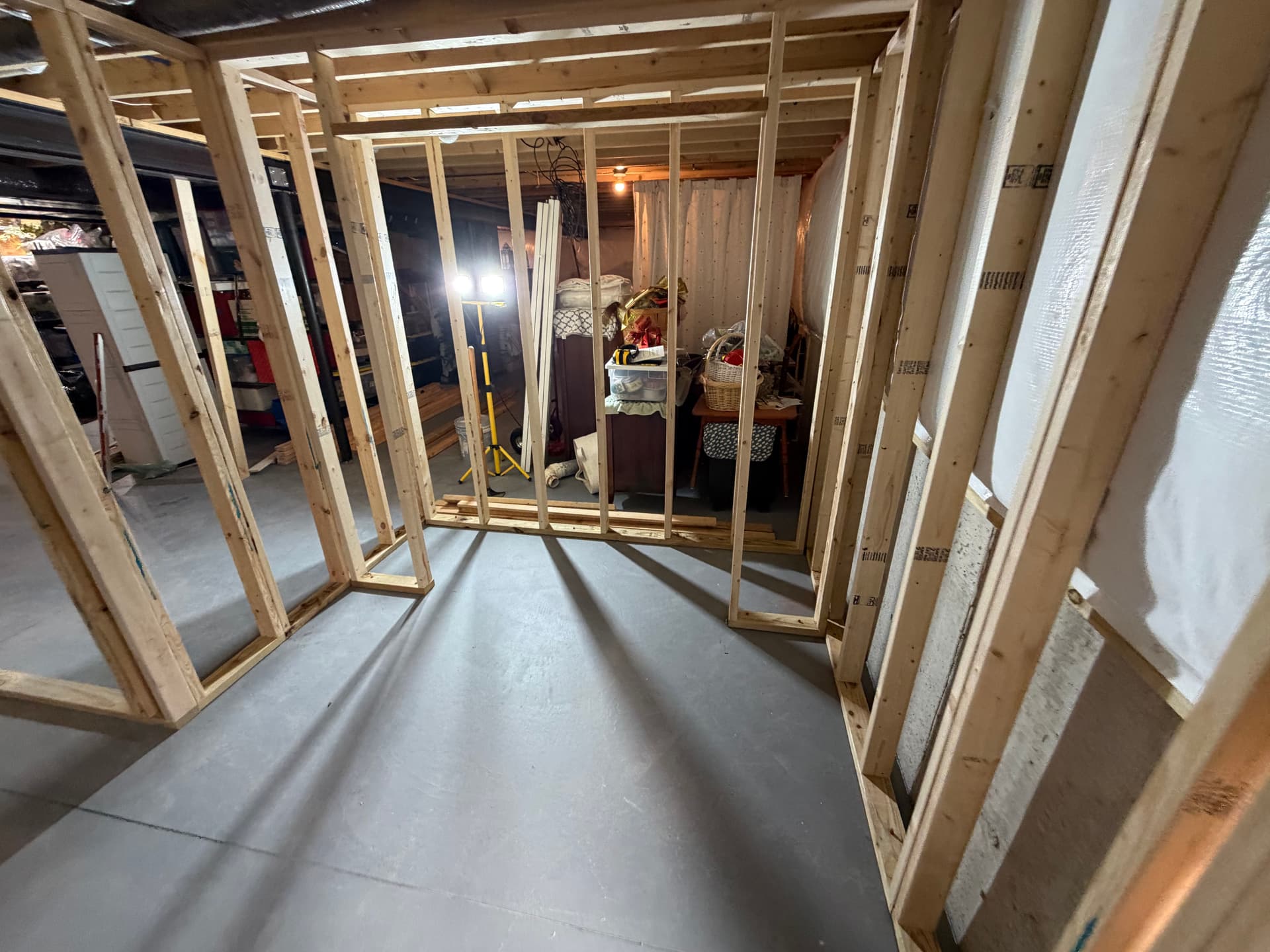 Gallery photos for Basement Bedroom and Bathroom Framed for Less: Image #3
